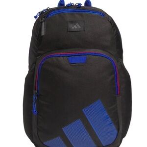 Adidas Men's Backpack in Black with Blue Accents